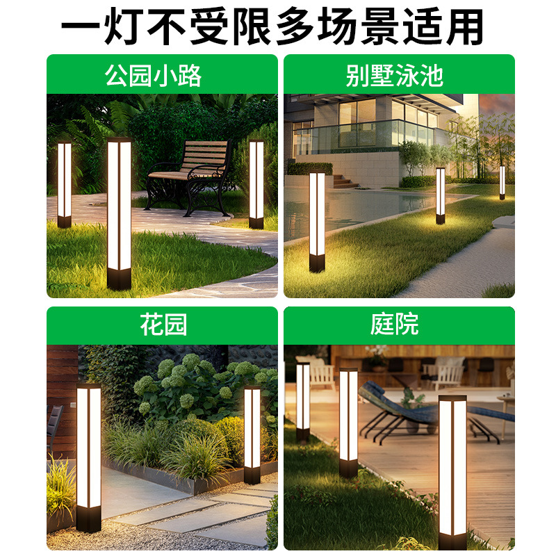 Grand View Garden luz solar al aire libre lámpara de césped moderna minimalista villa al aire libre jardín paisaje impermeable lámpara de patio 378L