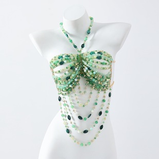 European and American Cross-Border Thirteen Lines Southeast Asia Vietnam Thailand Niche Handmade Chain Strap Jewelry Sexy Halter Beading