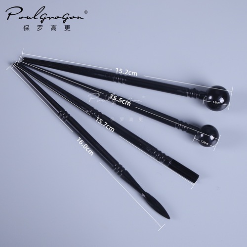 Cross-border 4-piece sugar craft polymer lightweight air-dry clay modeling tool black rod texture carving pen tool