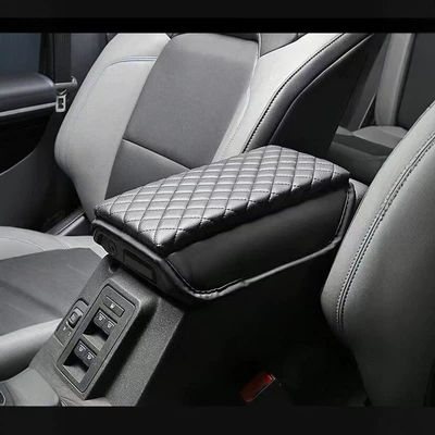 Suitable for Tesla Model 3/Y Armrest Box Heightening Pad, Thickened Protective Cover, Diamond Pattern Leather Central Armrest