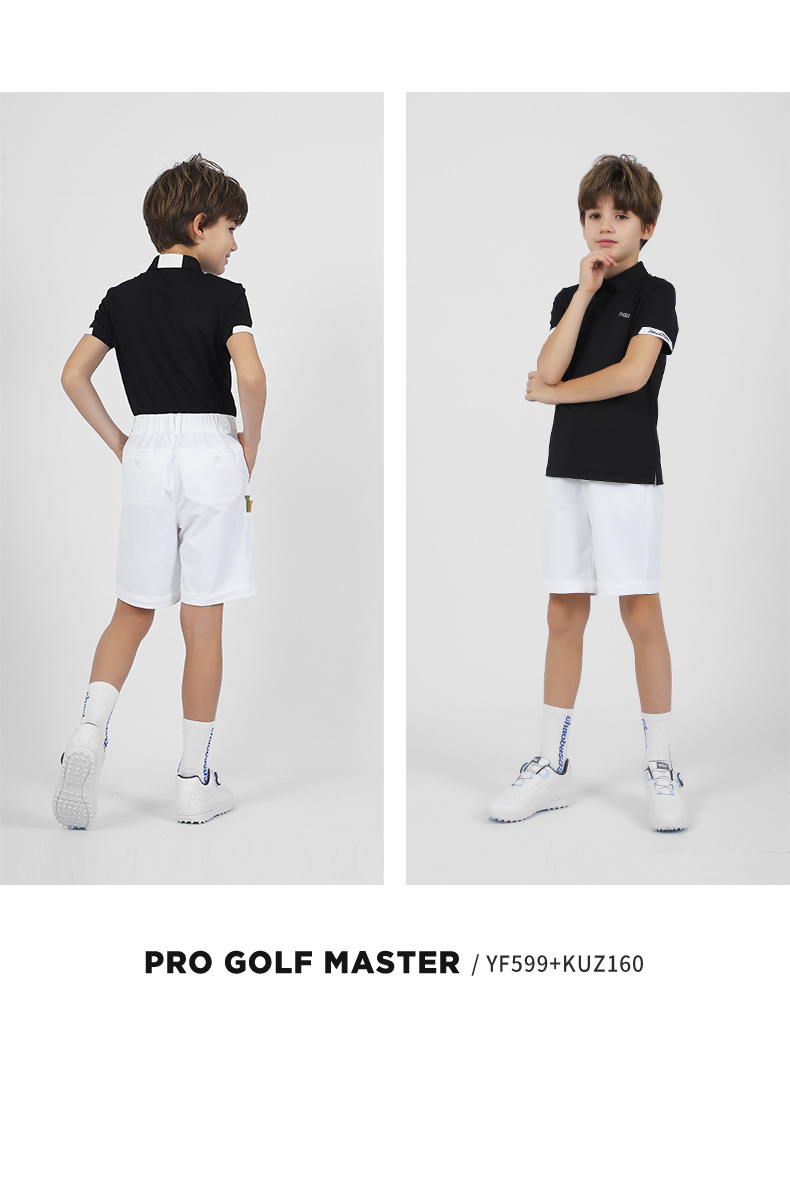 Áo thun golf trẻ em PGM tay ngắn thể thao mùa hè bé trai chất liệu thấm hút — YF599-màu trắng, YF599-Đen, YF599-màu đỏ chi tiết 8