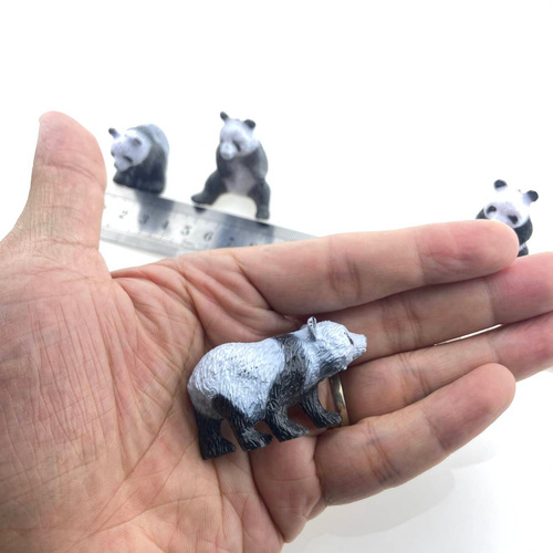 Simulated wild animal model solid giant panda set ornaments doll science education cognitive baby children's toys