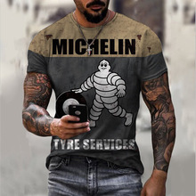 欧美大码外贸独立站夏季男装运动修身复古印花短袖3DT恤一件代发