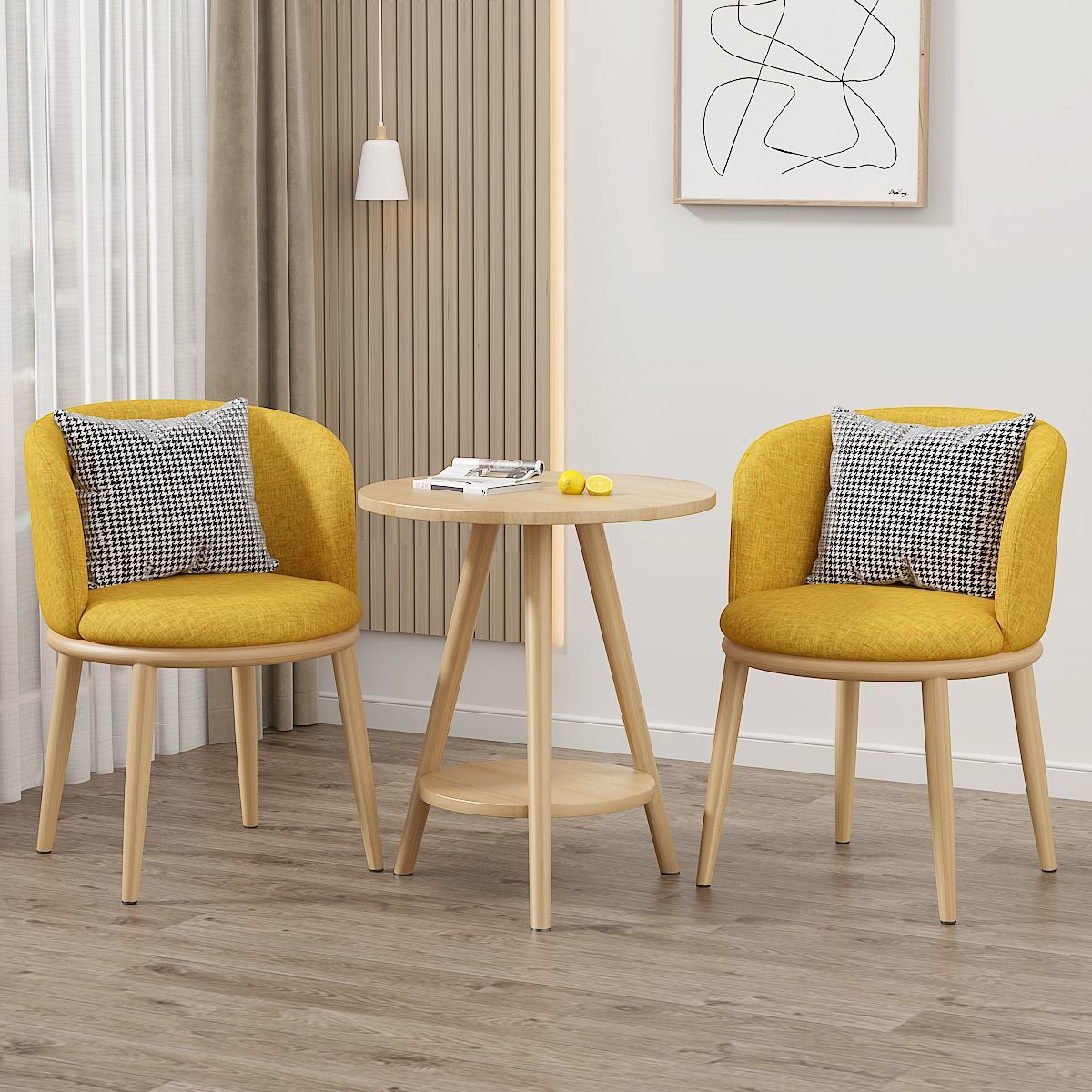 Mesa y silla de ocio balcón sala de estar de lujo ligera mesa y silla combinación de hotel de alojamiento residencial negociación en línea mesa y silla set de tres piezas