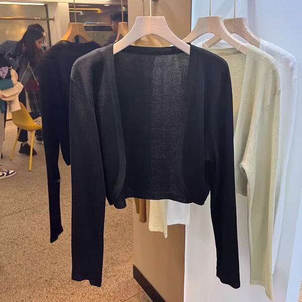 防晒雪纺衫女小香风外搭披肩配裙子吊带开衫短外套小众防晒针织衫