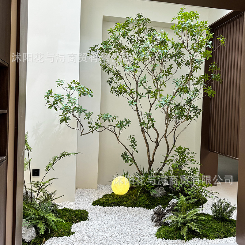 Artificial Horsewood Window Display Plant Indoor High-End Bionic Green Plant Decorative Tree Large Artificial Tree Simple Landscape