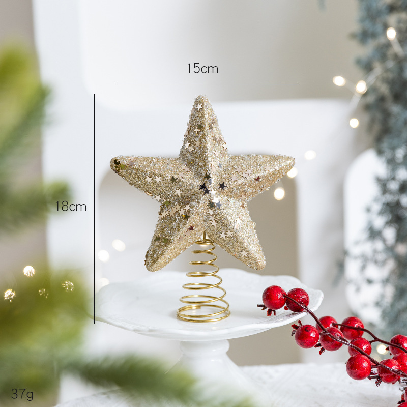 クロスボーダー新製品クリスマスツリートップスターデコレーション粘着ピンクダイヤモンドシーンフォーム五芒星クリスマスツリートップアレンジメント装飾|undefined