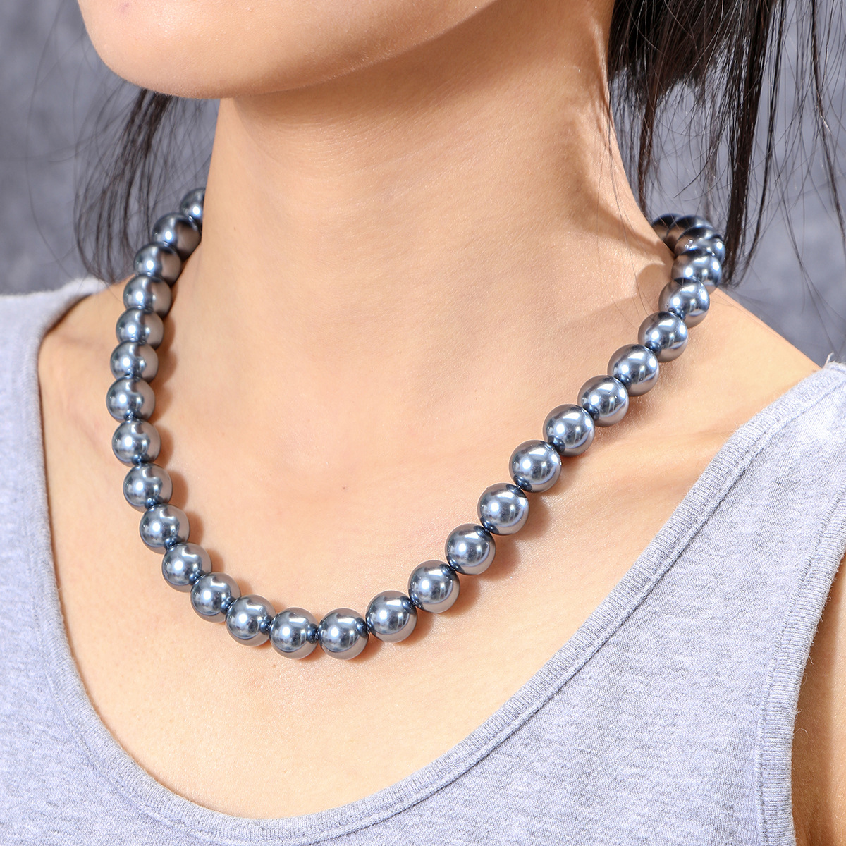 1 Set Simple Style Round Shell Beaded Womenu0027S Earrings Necklace