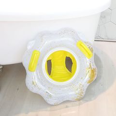 Thickened Sparkling Flower Baby Pool Float Seat Ring for Kids, Anti-Tip Baby Swim Ring Underarm Ring