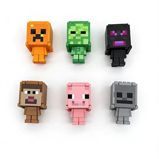 Набор фигурок-трансформеров с брелоками Minecraft