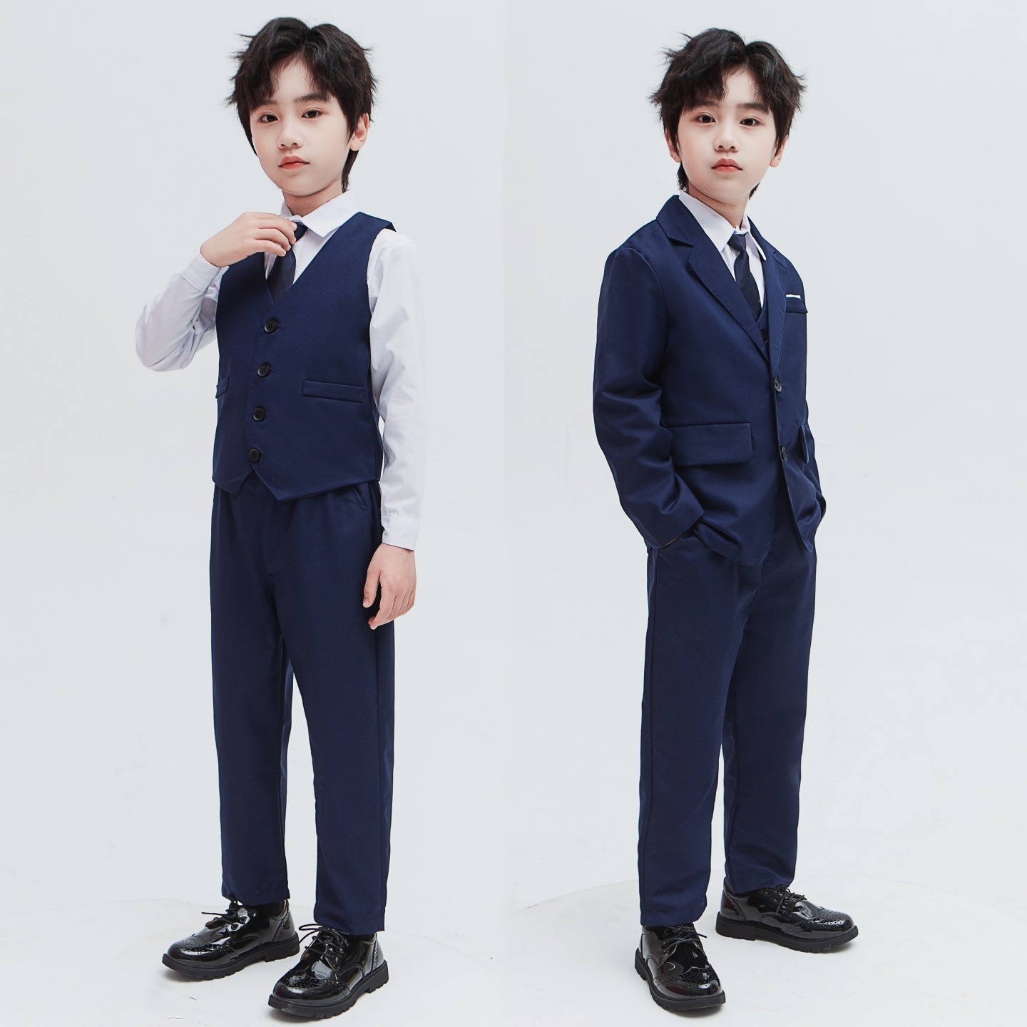 Kinderanzüge, Herbstneuheiten für mittlere und große Jungen, Außenhandelsanzüge, Westen, Hemden, drei- oder vierteilige Anzüge, Anzüge im britischen Stil_voghion.com