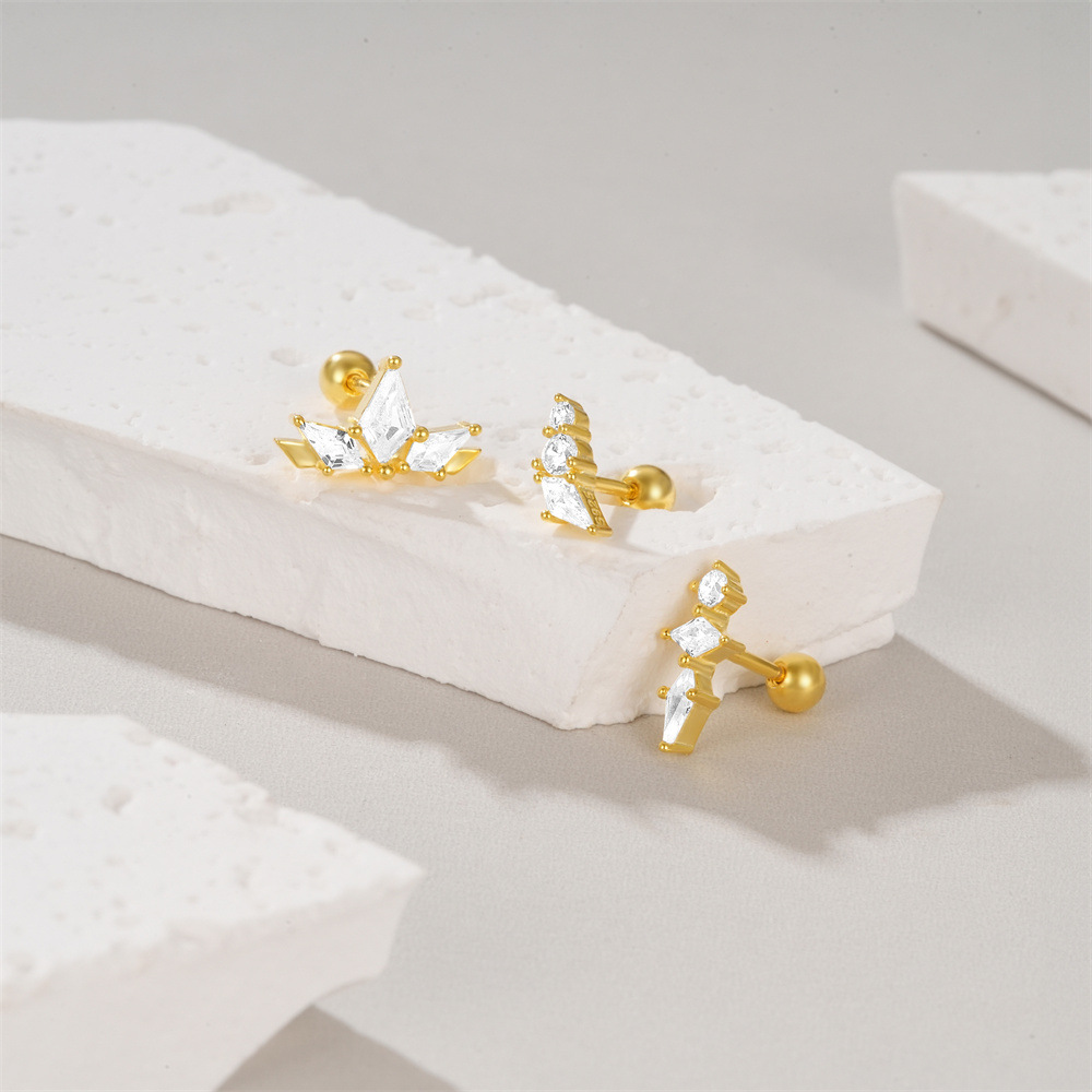 3g Weight Ear Studs Classification Ear Cartilage Rings & Studs Piercing Type 1 Piece Quantity Housewarming, Holiday, Birthday Occasion 925 Sterling Silver Material Geometric Pattern Unisex Gender Plating Design Casual, Simple Style Style 1 Piece Ear Cartilage Rings & Studs Casual Simple Style Geometric 925 Sterling Silver Plating Ear Cartilage Rings & Studs 29