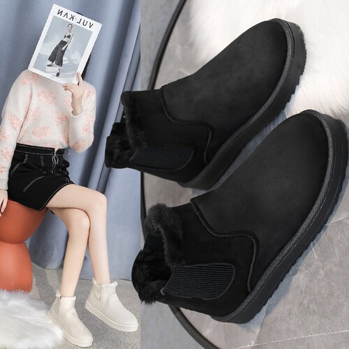 2025 Thickened and Fleece-lined Plus Size Winter Fashion Warm One-Piece Boots Cotton Shoes Women Snow Boots