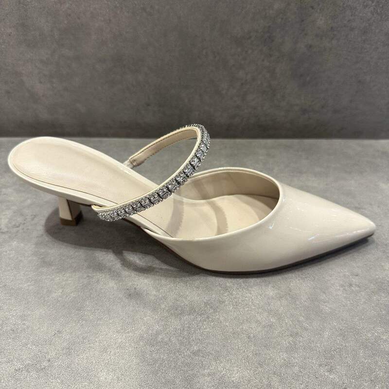 Little Ck Same Style Sandals for Women, New Spring Model, Women's Shoes 60920353, Shiny Rhinestone Single Strap Pointed Toe High Heel Mules for Women Little Ck Same Style Sandals for Women, New Spring Model, Women's Shoes 60920353, Shiny Rhinestone Single Strap Pointed Toe High Heel Mules for Women