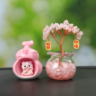 Car ornaments – Ornament Creative Car Decoration - gourd-pixiu-ornaments-a-pink-money-tree