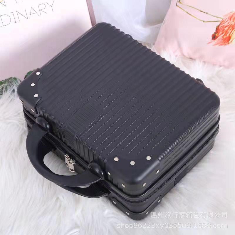 Macaron bolsa de almacenamiento de maleta vintage al por mayor pequeña caja cosmética equipaje de esquina de 14 pulgadas mini equipaje