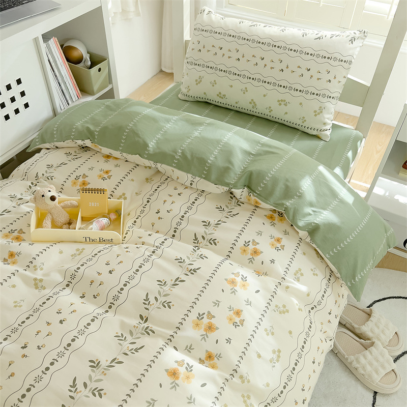 Dormitorio de estudiantes universitarios tres piezas de cama de algodón puro sábanas individuales de algodón cuatro piezas de cama de seis colchones 2025 nuevo