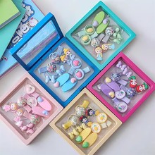 新版儿童发夹头绳全包布夹子韩版甜美公主领结发绳女孩套装发饰品