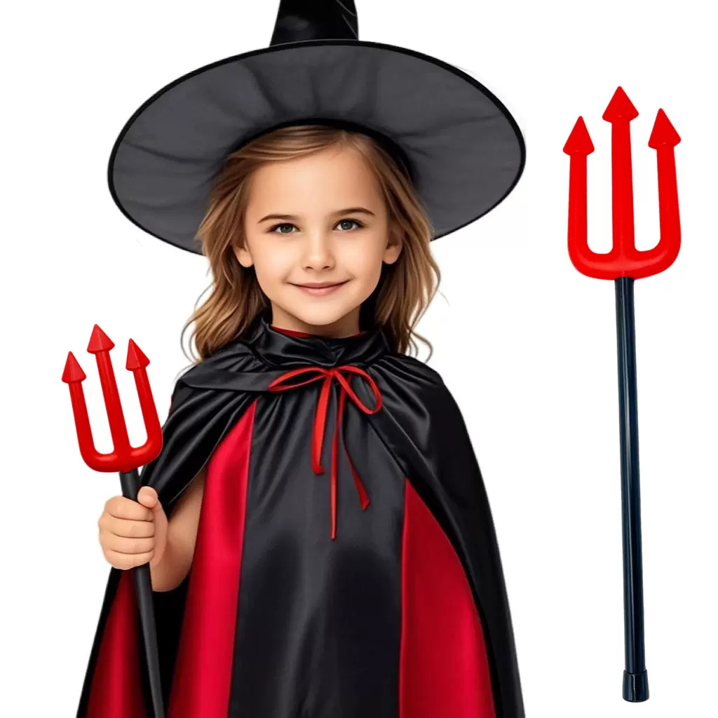 跨境新款万圣节道具小红叉儿童舞会派对装饰道具环保塑料恶魔叉