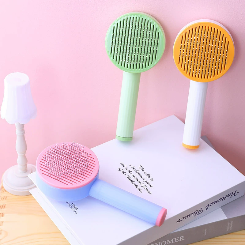 Оптовая Расческа для домашних животных, многофункциональная щетка для удаления волос с одной кнопкой, расческа для удаления волос, собака, кошка, самоочищающаяся Расческа для удаления волос, расческа для удаления волос