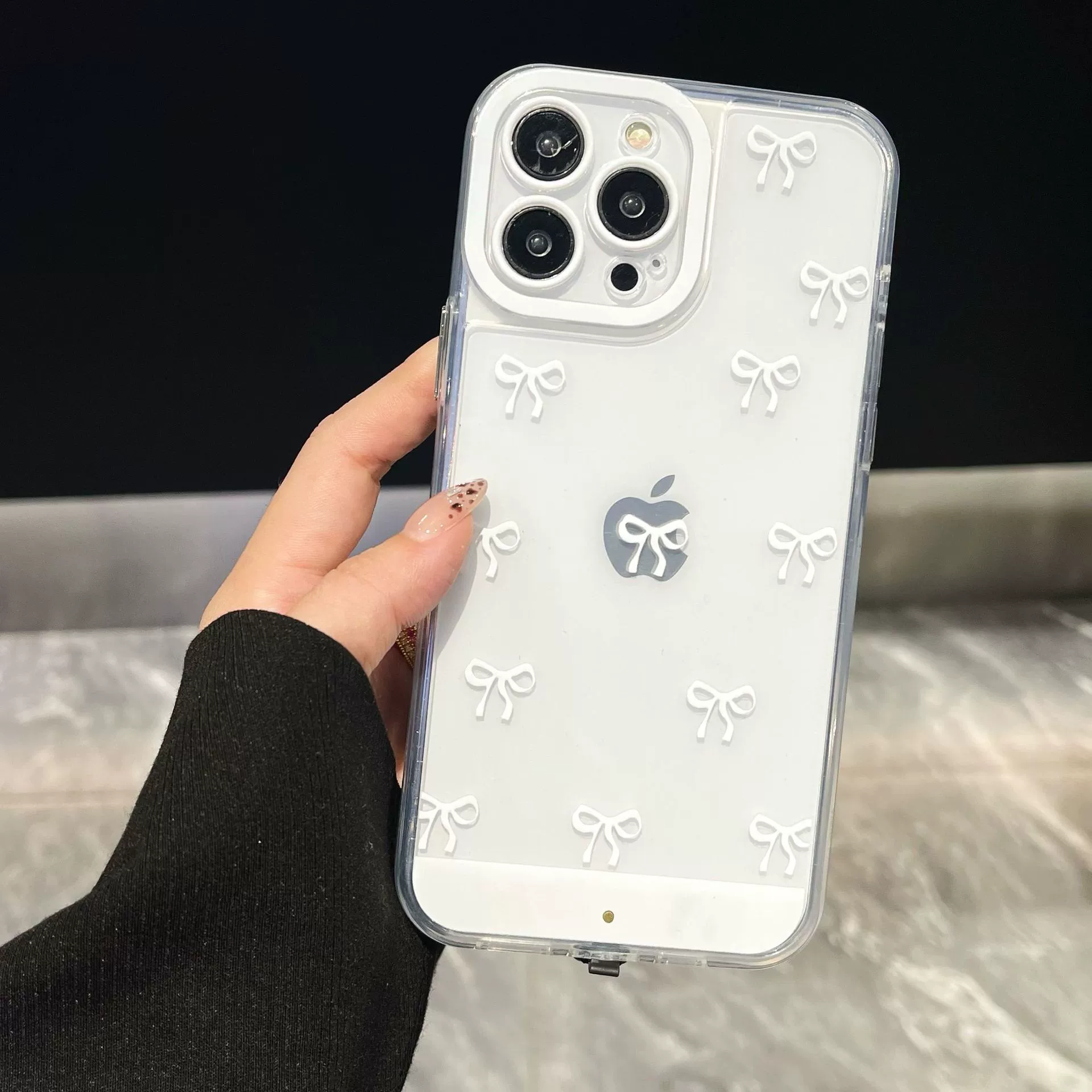 Чехол для телефона (Apple) iPhone 17/16/15/13/12/11/X, с бантом, противоударный