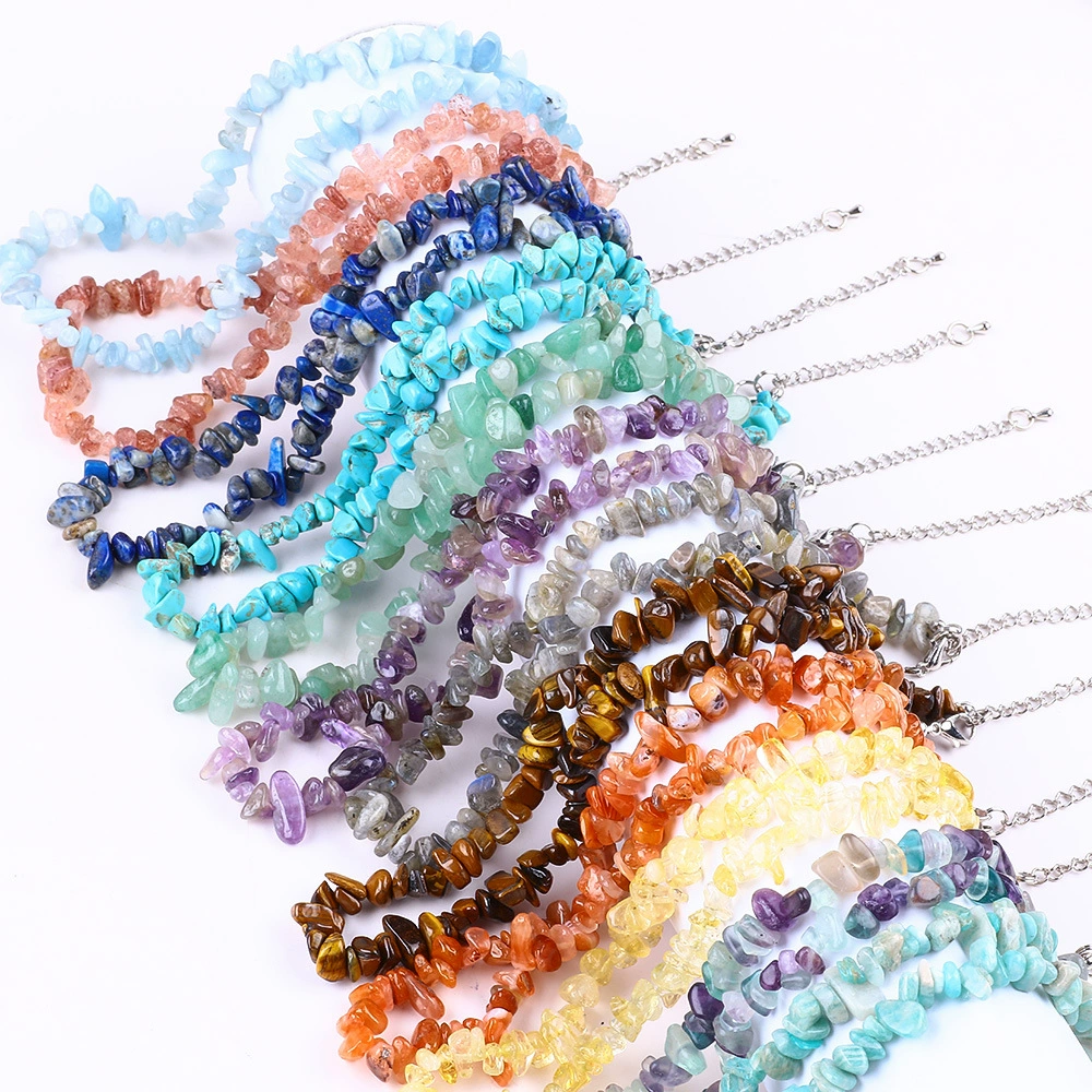 Новый стиль натуральный камень литотрипс ключица ожерелье кристалл розовый аметист агата камень женские украшения дикие бусы ручной работы