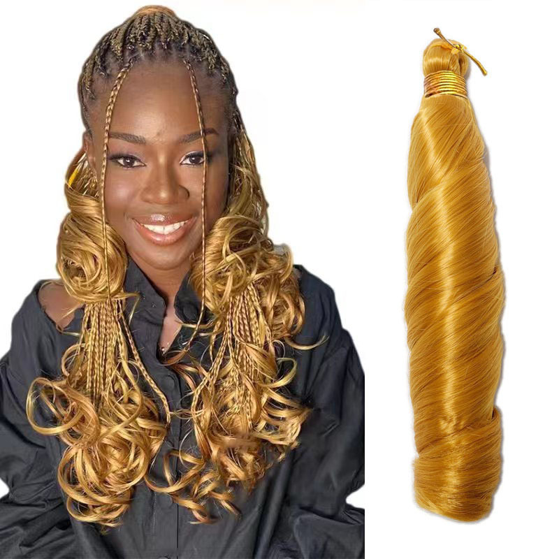 24Inch Yellow Thread Tie Silkyfrench Loose Wave Crochet Hair