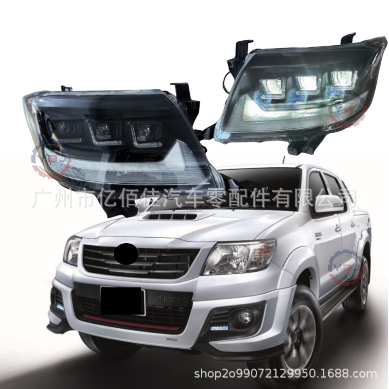 HILUX HELAX Vigo tres-transparente faro 2012-2014 montaje modificación nuevo LED agua corriente diurna