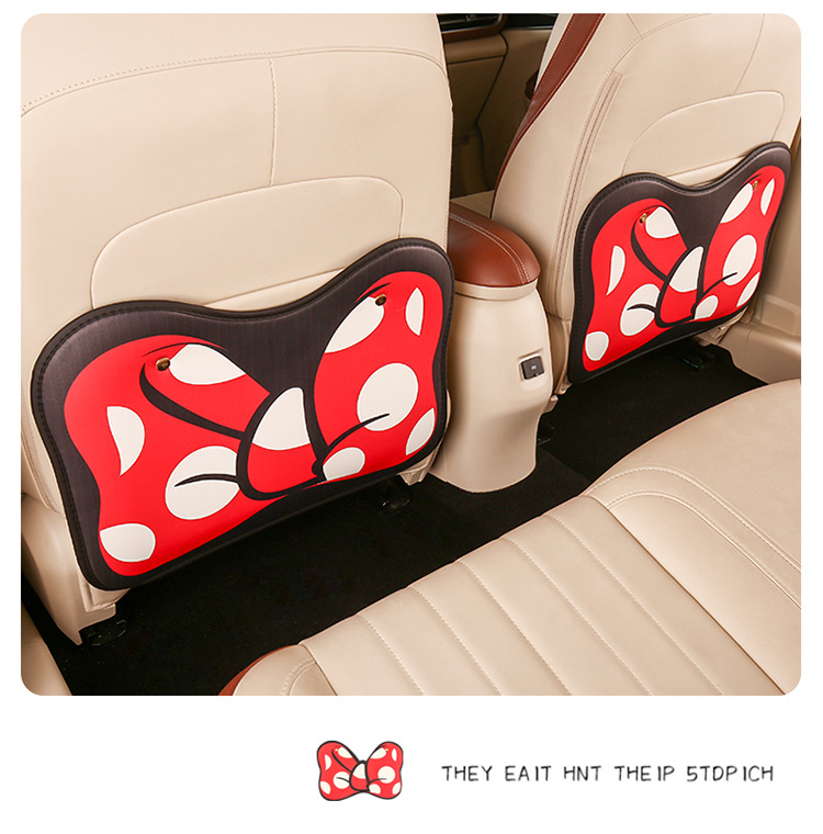 Polka Dot Anti-Kick Pad Chair Back Hanging Short Chair Back Anti-Kick Pad Car Seat Chair Back Anti-Fouling Pad Bow Type
