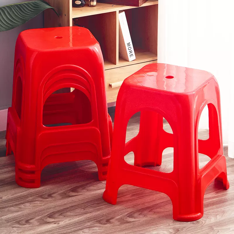 厂家直销塑料凳子加厚家用大排档餐厅椅子成人方登塑胶凳高板凳