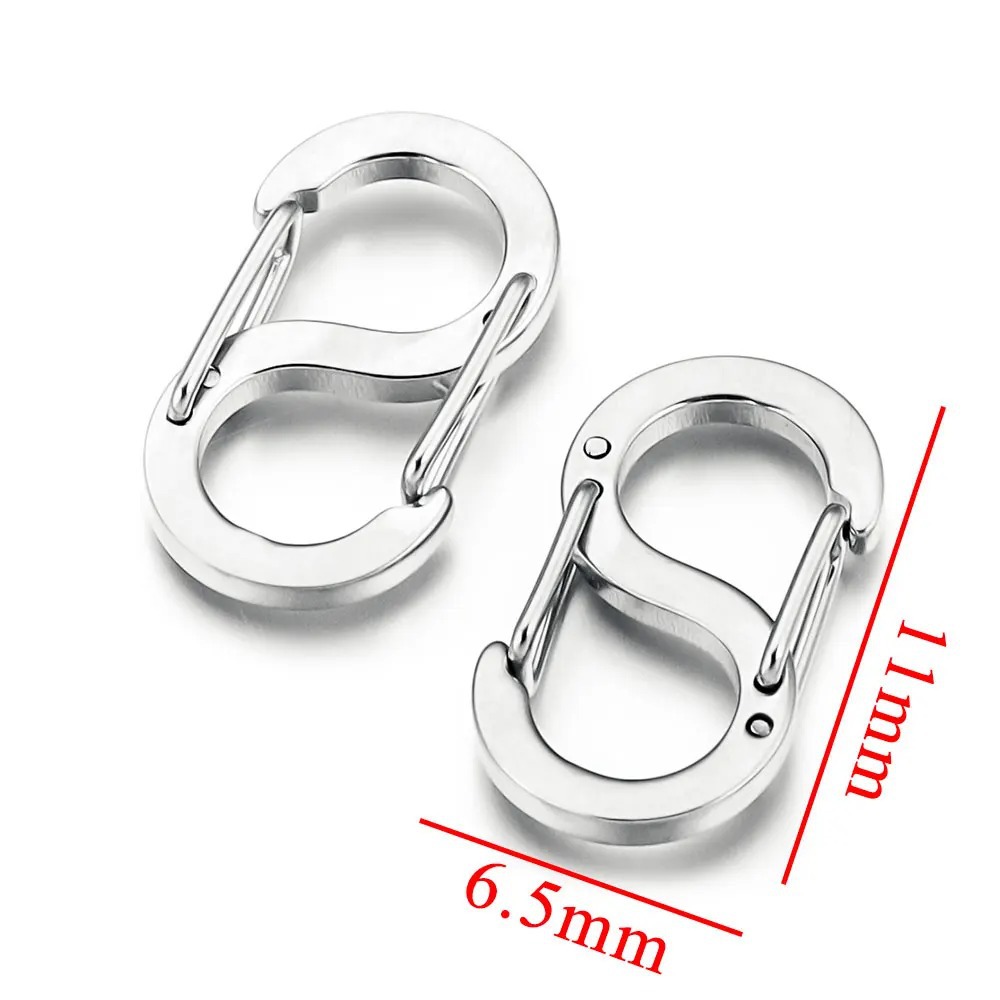 Acero inoxidable hebilla de 8 palabras collar de pulsera en forma de S hebilla de conexión equipaje hebilla de suspensión rápida accesorios de ajuste de vacío hebilla