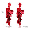 Long fashionable acrylic earrings, European style, flowered