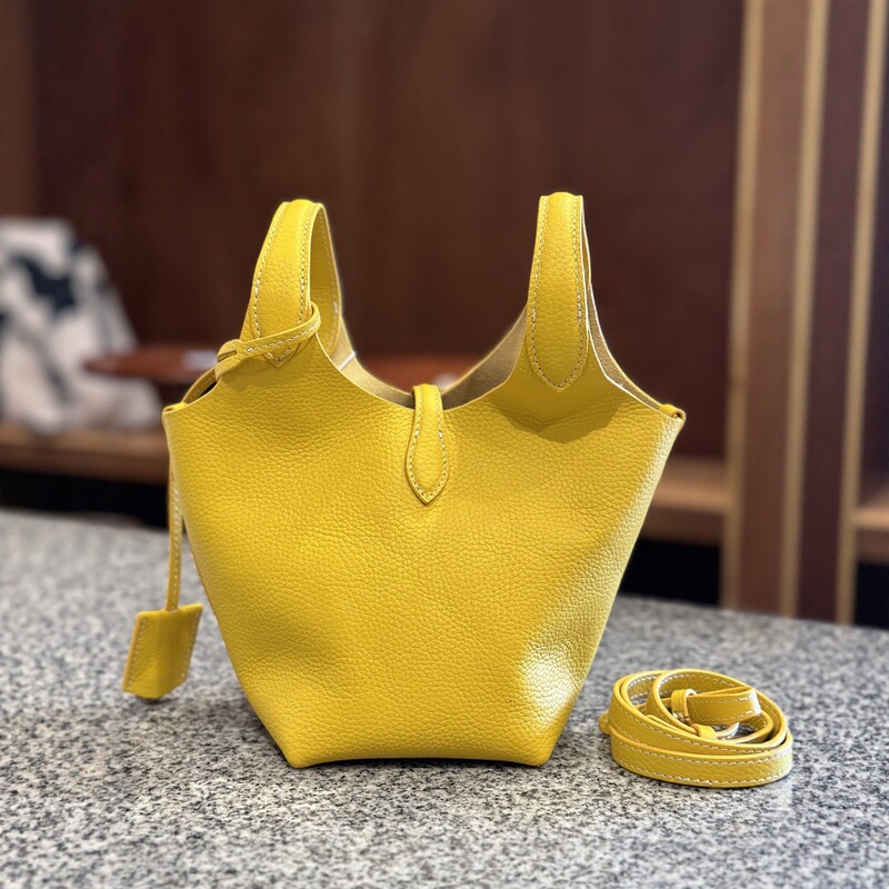 New high quality-pair front-layer cowhide basket bag large capacity portable bucket bag shoulder messenger bag