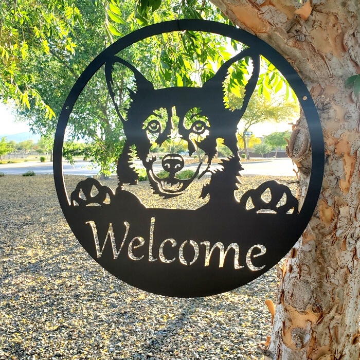 Metal Hollow Dog Silhouette Decorative Plaque, Garden Rope Hanging Ornament, Home Metal Crafts, Ready for Direct Supply
