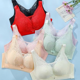 Spring and Summer Large Size Lace Breast-Reducing Push-Up Adjustable Intimates, Comfortable, Traceless, Non-Magnetic Breast-Retracting Bra, Breathable