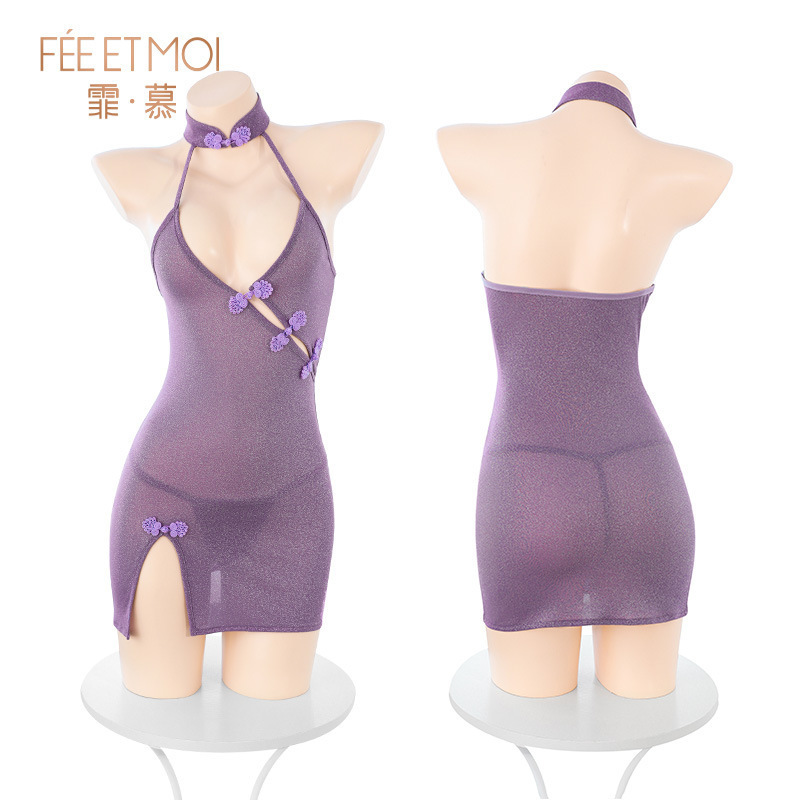La dama de lujo, la señora de lujo, la abertura de pecho inclinada, el cheongsam 6142, ropa interior sexy, pura perspectiva, seducción de la mujer