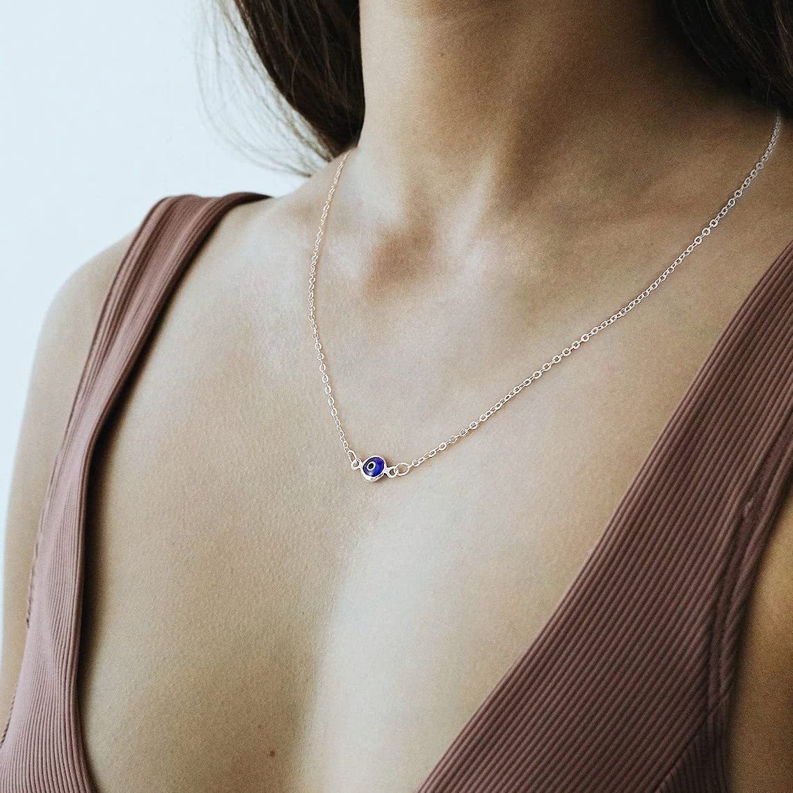 Fashion Devilu0027S Eye Titanium Steel Gold Plated Pendant Necklace 1 Piece