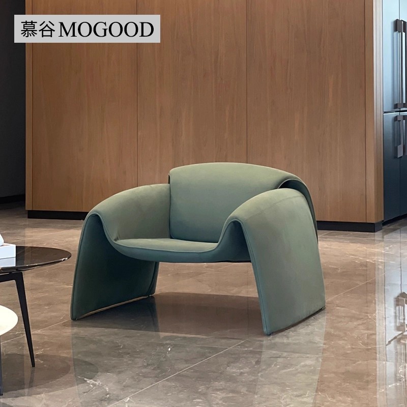 Italian Single Leisure Sofa Chair, Light Luxury Designer Style, Balcony Living Room Home Reading Lazy Recliner Crab Chair