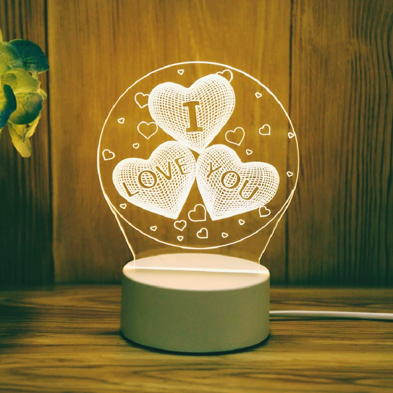 3D night lamp (yayli) little night lantern, 4w usb, acrylic panel + abs base, customizable patterns