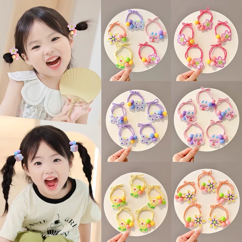 Cuerdas de cabeza de niños niñas no lastiman cabello elástico buena banda de cabello de niña adornos para el cabello lindos flores adornos para el cabello