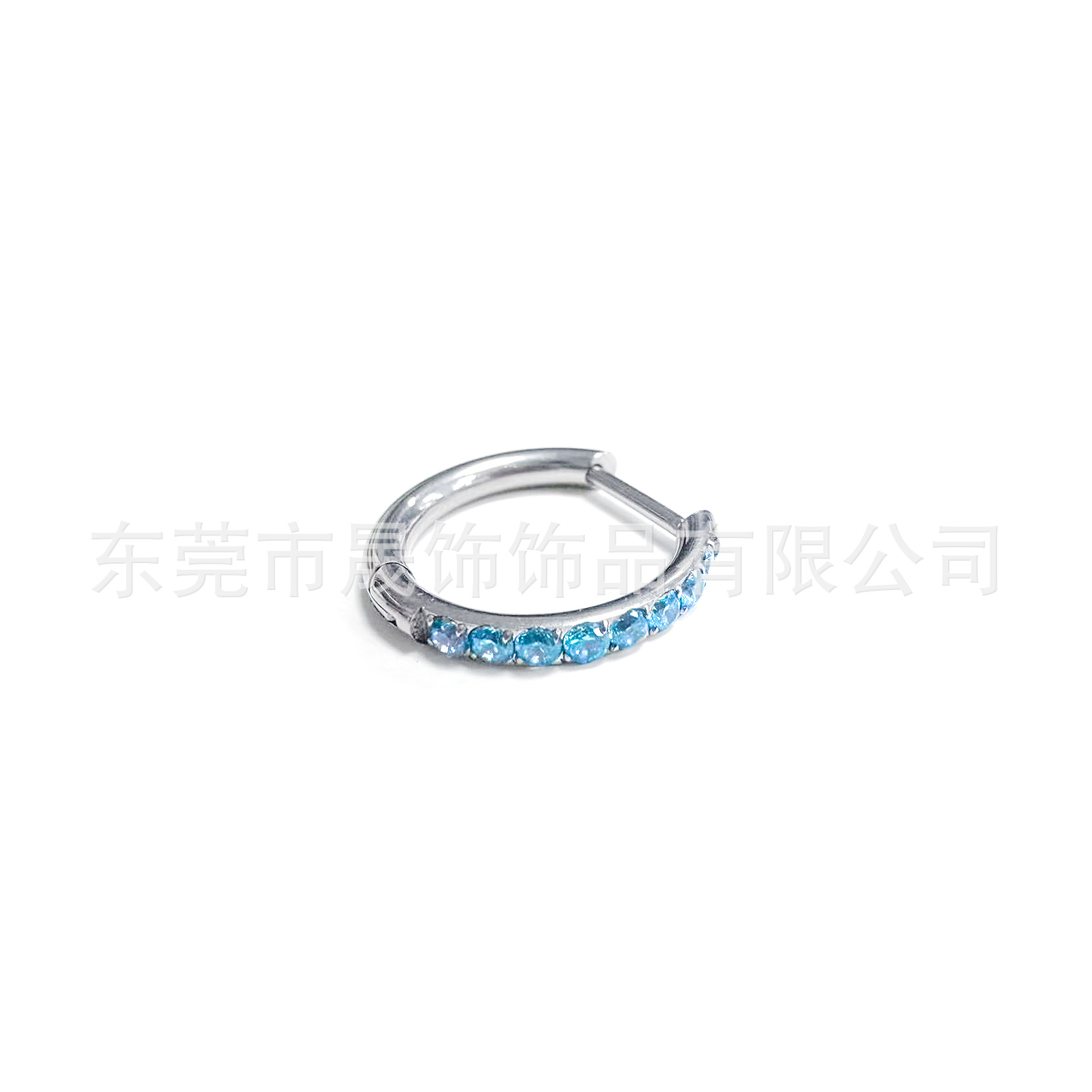 F136 Titanium Alloy Earring D 半 Diamond 直 Needle Ear 扣 Studded 5A Cubic Zirconia 无缝圈G23 Titanium 人体 Piercing Jewelry