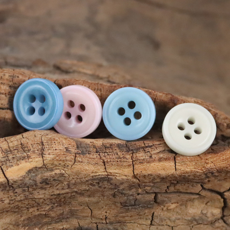 SOJO Milk Blue Shirt Natural Fruit Button Curing Light Pink Spring/Summer Thin dress Shirt Button