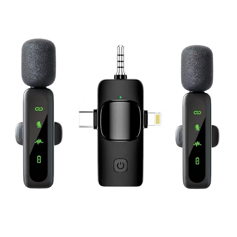 Nuevo micrófono de collar inalámbrico, micrófono L6, micrófono, uno para dos, Bluetooth inteligente, reducción de ruido, clip de collar de reverberación, micrófono