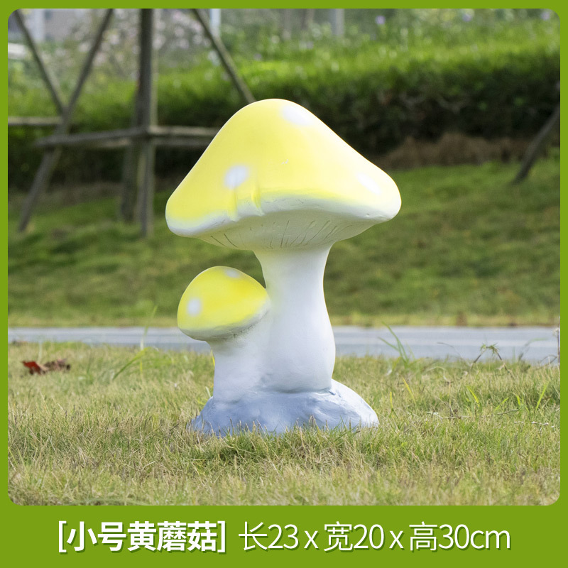 Parque Bosque Simulación Mushroom Escultura Decoración de jardín Patio Decoración de conejo Césped FRP Animales Escenografía