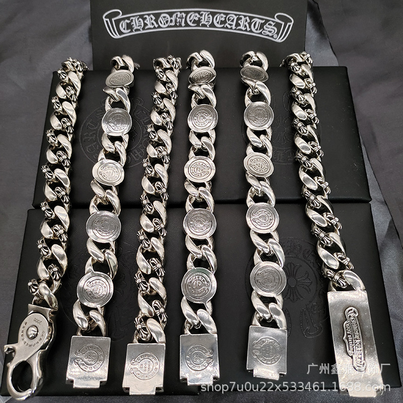 Chkeluo nueva pulsera espada ancla cruz flor gruesa pulsera europea y americana retro S925 estándar hombres pulsera