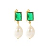 Fashionable zirconium stainless steel from pearl, brand earrings, European style, light luxury style