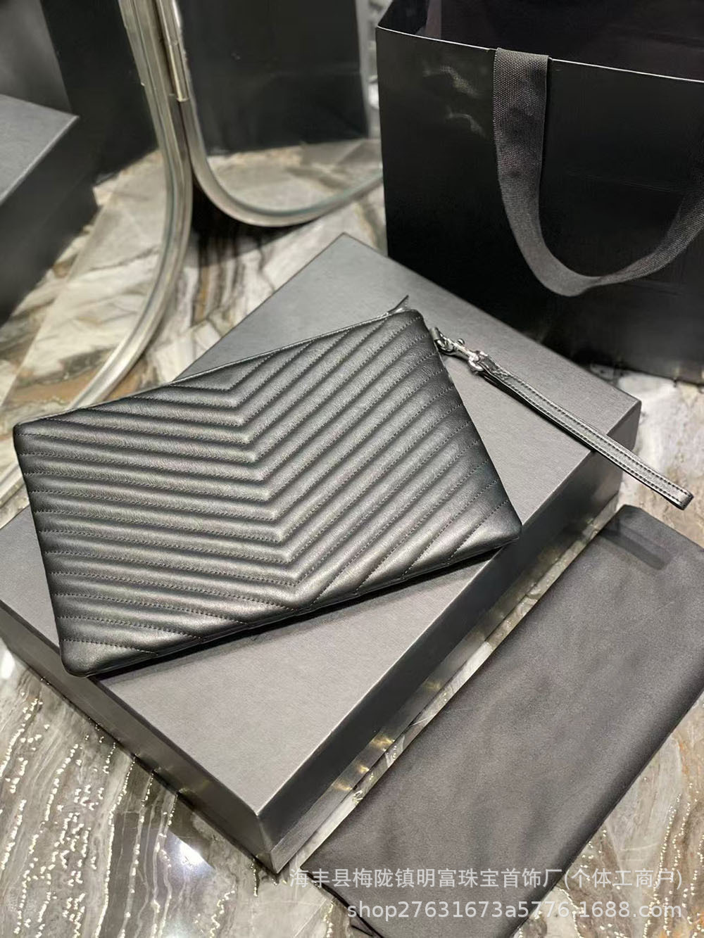 New Women's Genuine Leather Clutch Bag, Small Cowhide Multi-Slot Handbag, Fashionable Evening Bag, Mobile Phone Envelope Bag - Thumbnail 8