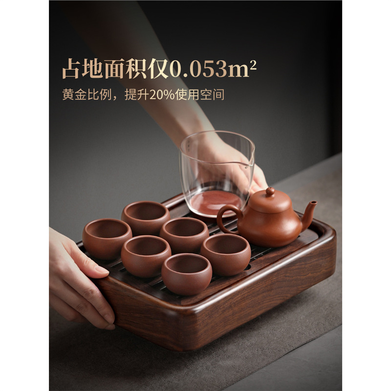2025新型茶皿小型茶台茶トレー客間家庭用高級工夫乾泡貯水式茶具アスファルト|undefined
