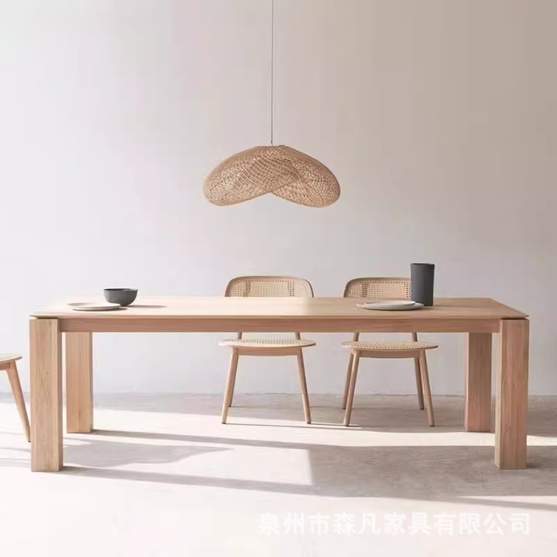 Nordic Minimalist Solid Wood Dining Table, White Ash Wood, Living Room Home Office Desk, Work Table, Meeting Table, Conference Long Table, Dining Table Nordic Minimalist Solid Wood Dining Table, White Ash Wood, Living Room Home Office Desk, Work Table, Meeting Table, Conference Long Table, Dining Table