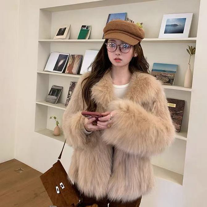 Cross-Border 2026 Winter New Style Faux Fox Fur Coat, High-End Chanel-Style Thick Fur Coat Cross-Border 2026 Winter New Style Faux Fox Fur Coat, High-End Chanel-Style Thick Fur Coat